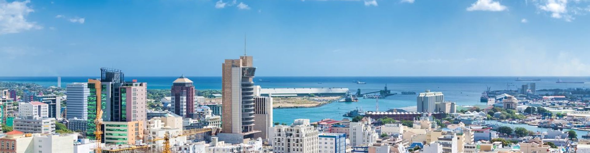 Sunset road scene near Port Louis, MU