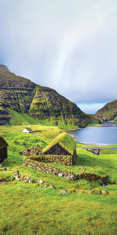 Scenic stop on Faroe Islands road trip