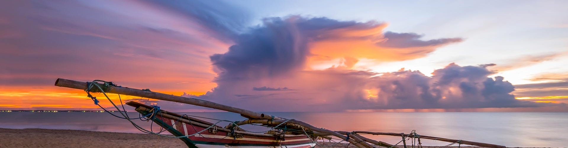 Sunset road view near Negombo, WA, LK