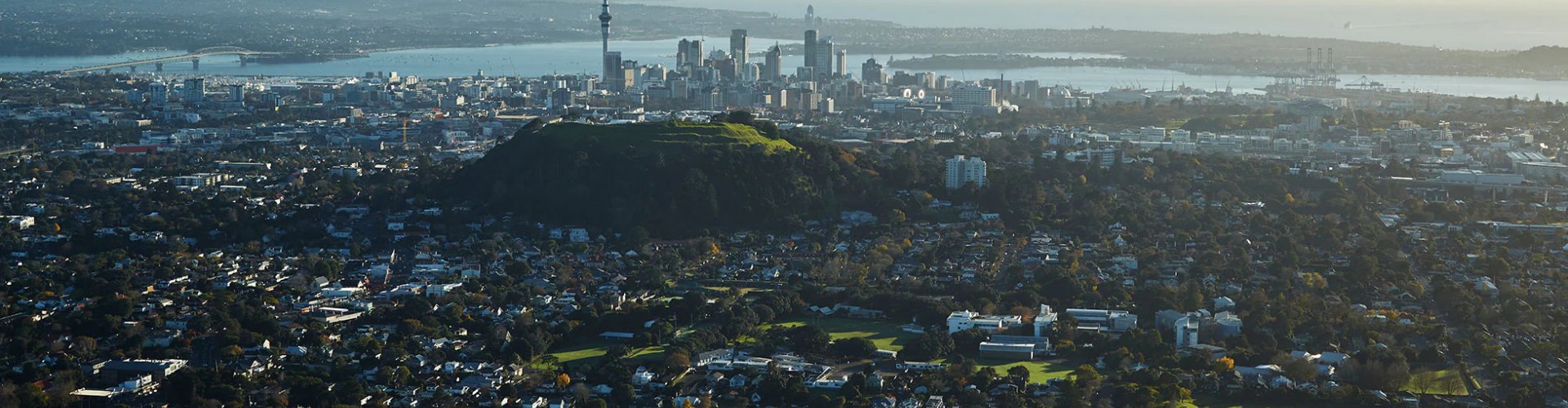 Scenic road trip landscape near Auckland, NZ