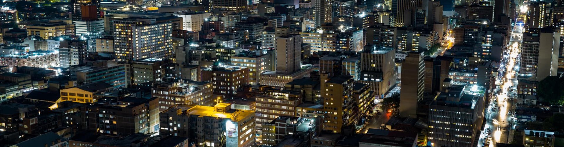 Sunset road trip scenery near Johannesburg, ZA