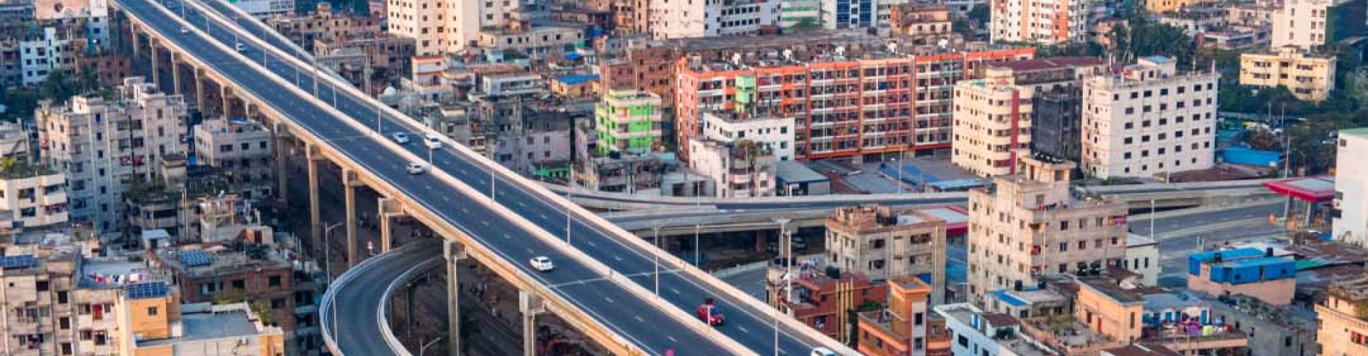 Sunset road view near Dhaka, BD
