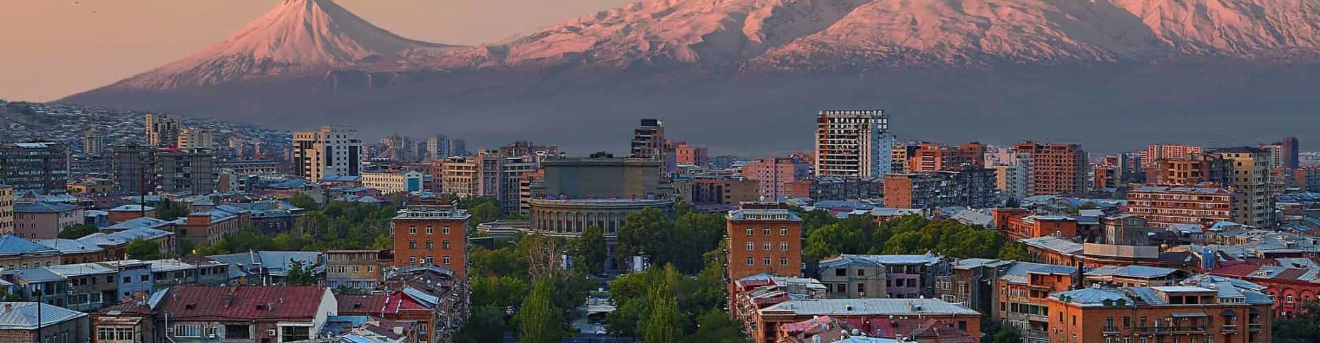 Sunset road near Yerevan