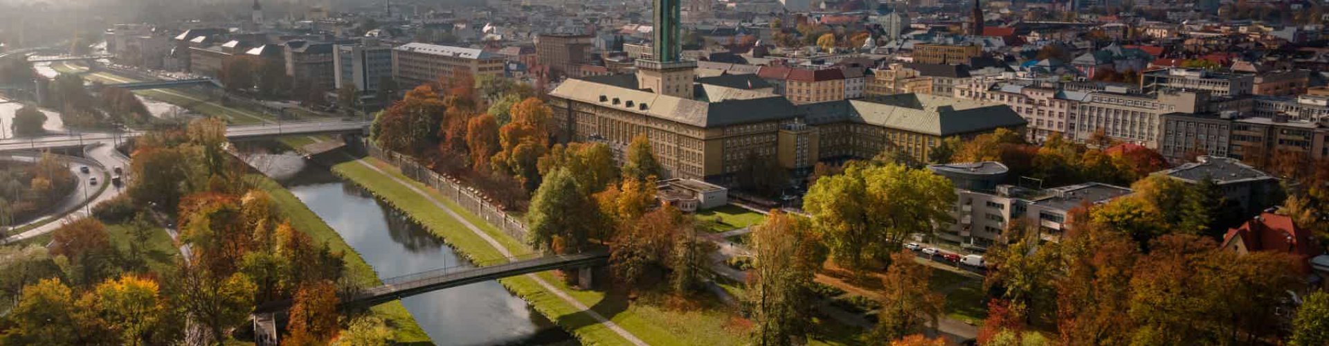 Sunset view from road near Ostrava