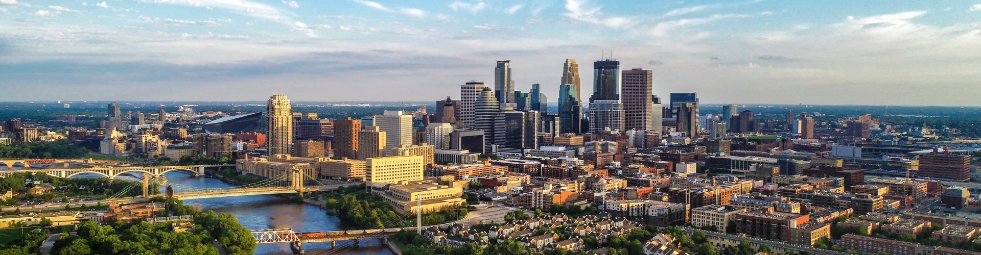 Sunset road near Minneapolis