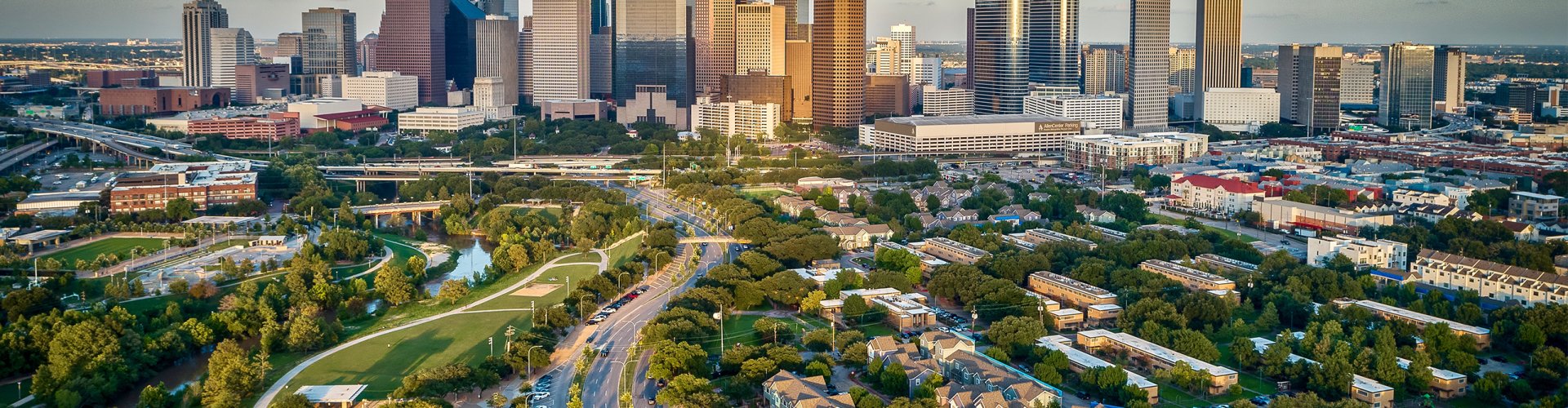 Sunset drive near Houston, TX